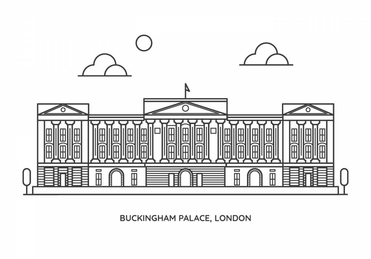 Coloring page luxurious winter palace