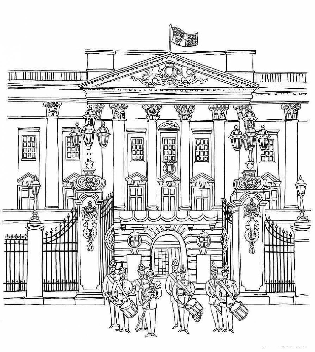Coloring page elegant winter palace