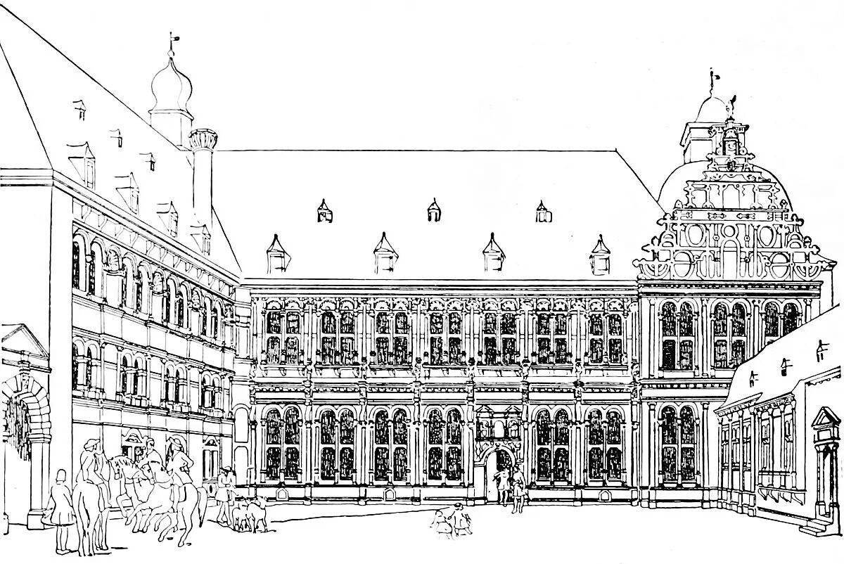 Coloring page dazzling winter palace