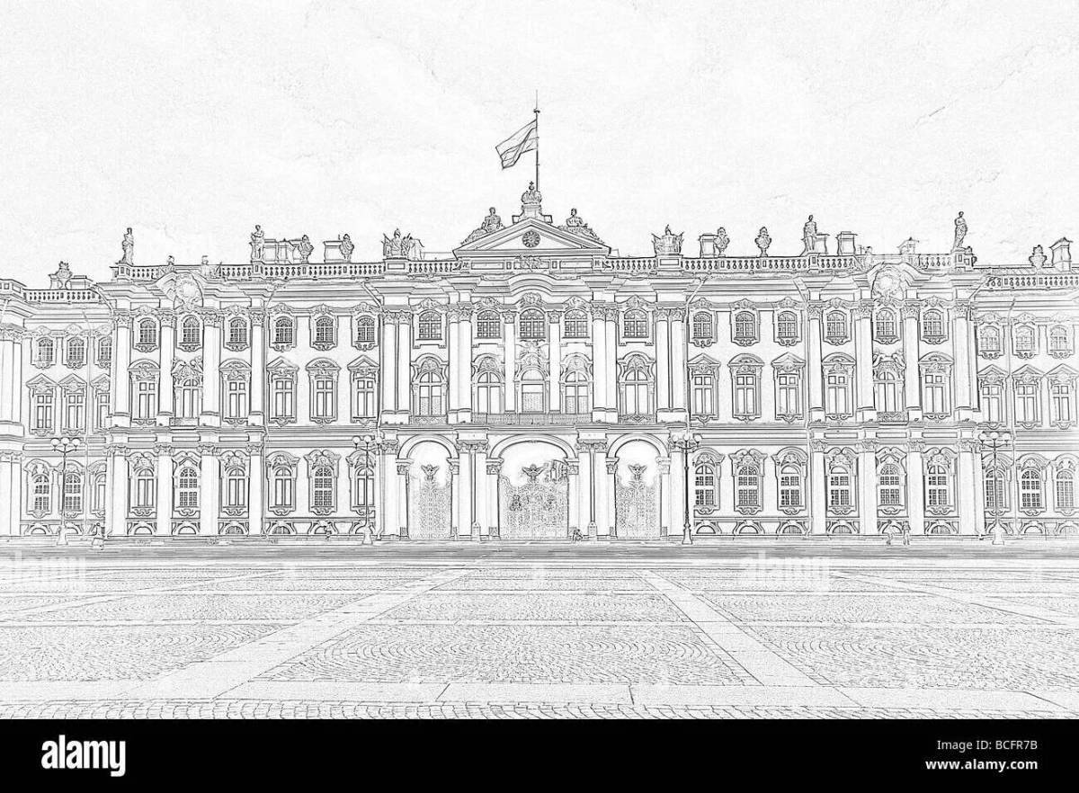 Sparkling winter palace coloring page