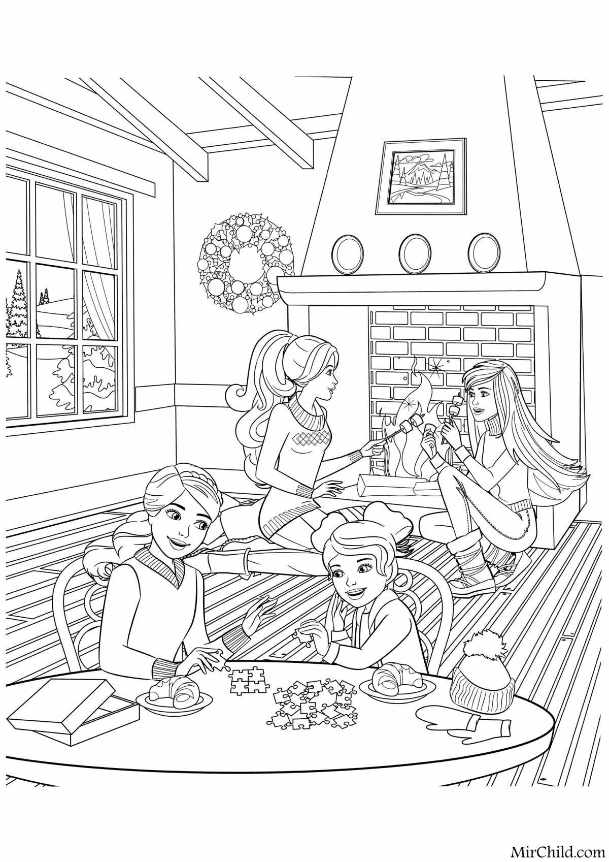 Charming barbie family coloring book