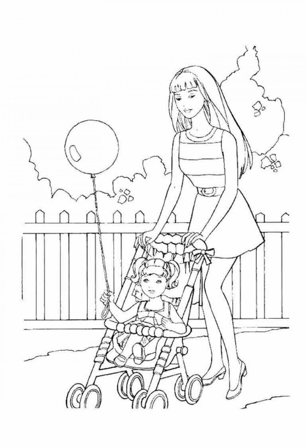 Barbie family fun coloring book