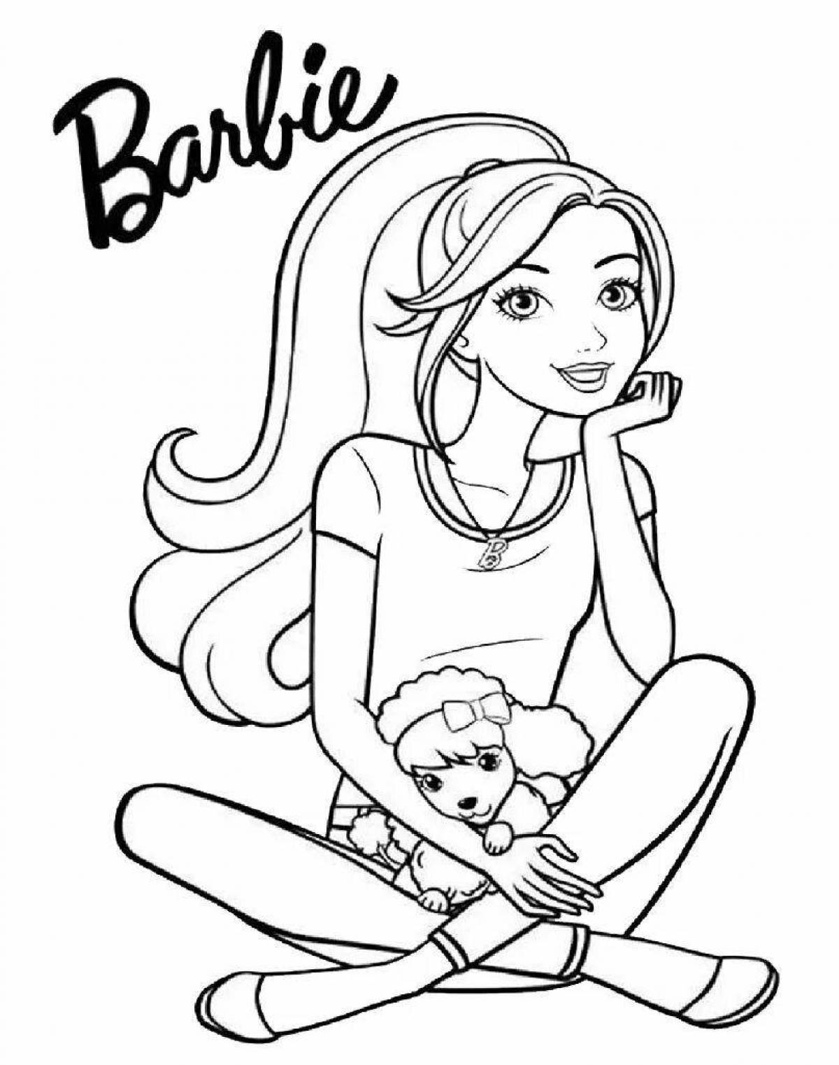 Colorful barbie family coloring book
