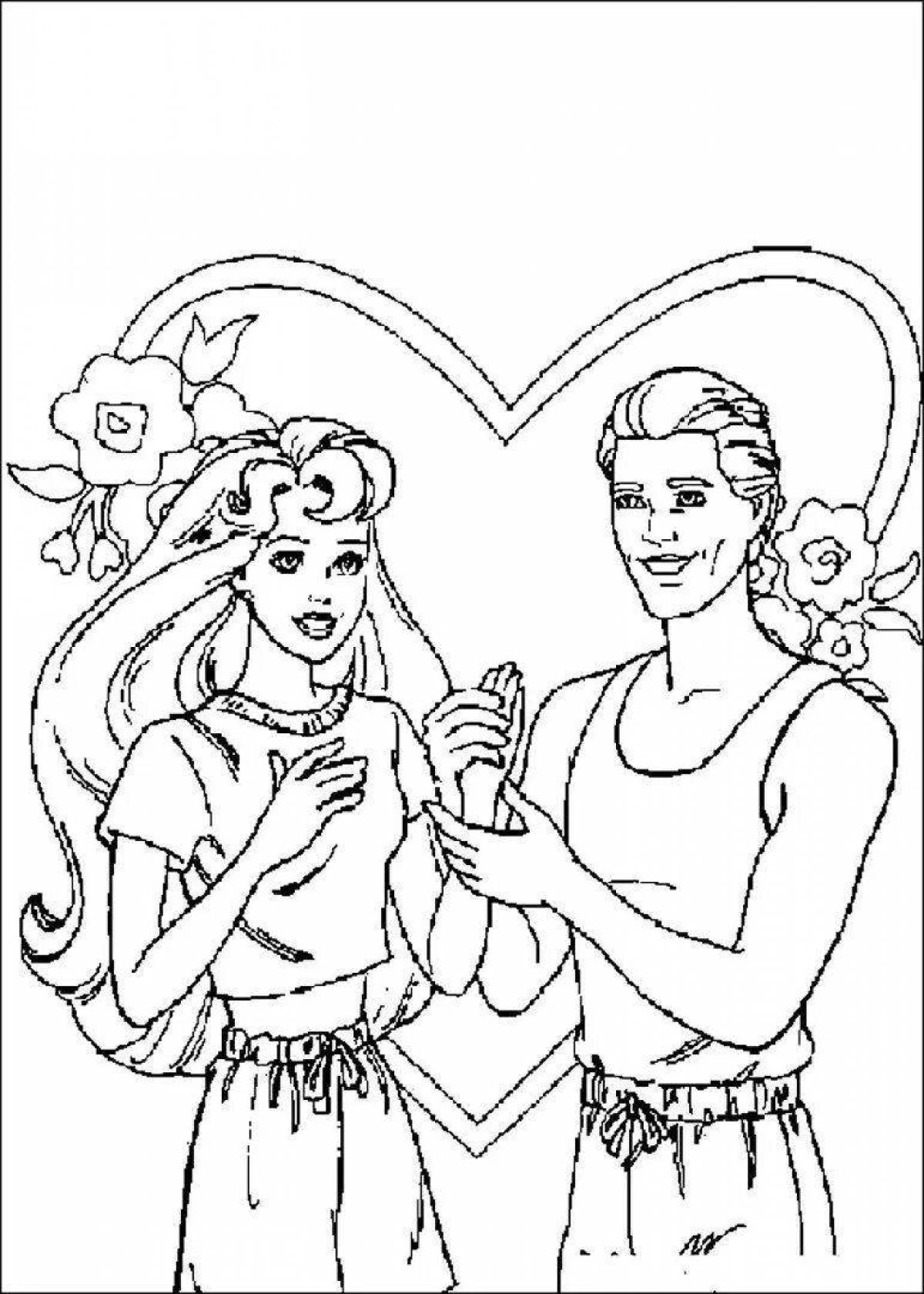 Barbie shining family coloring book