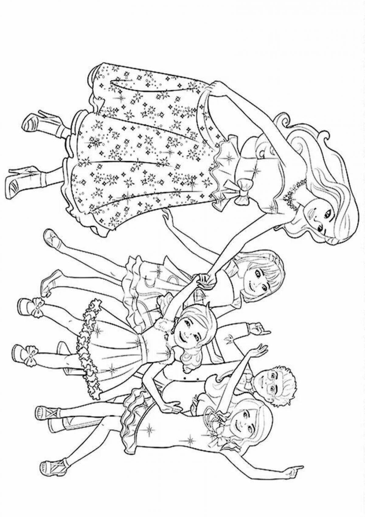 Exquisite barbie family coloring book