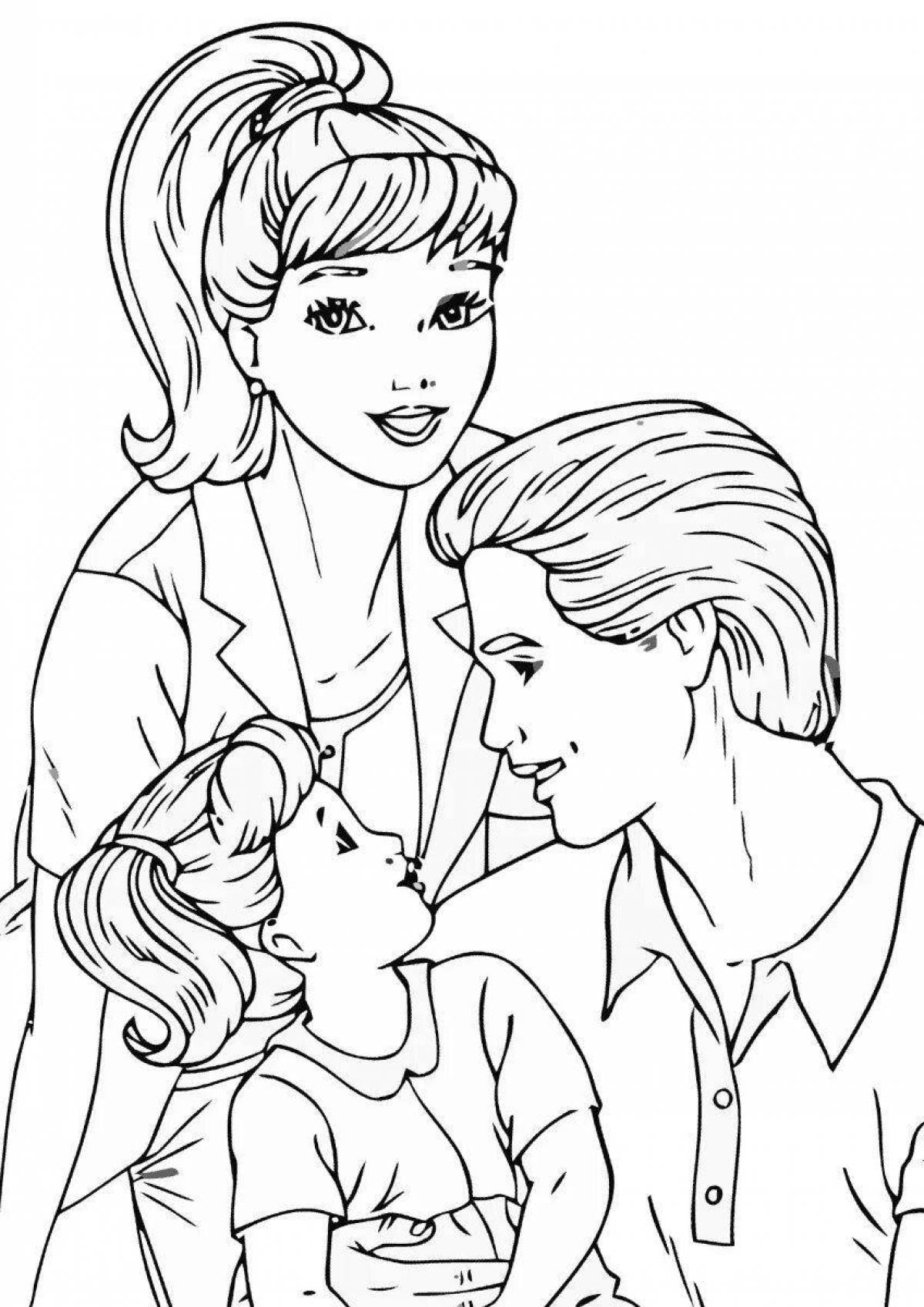 Delightful barbie family coloring book