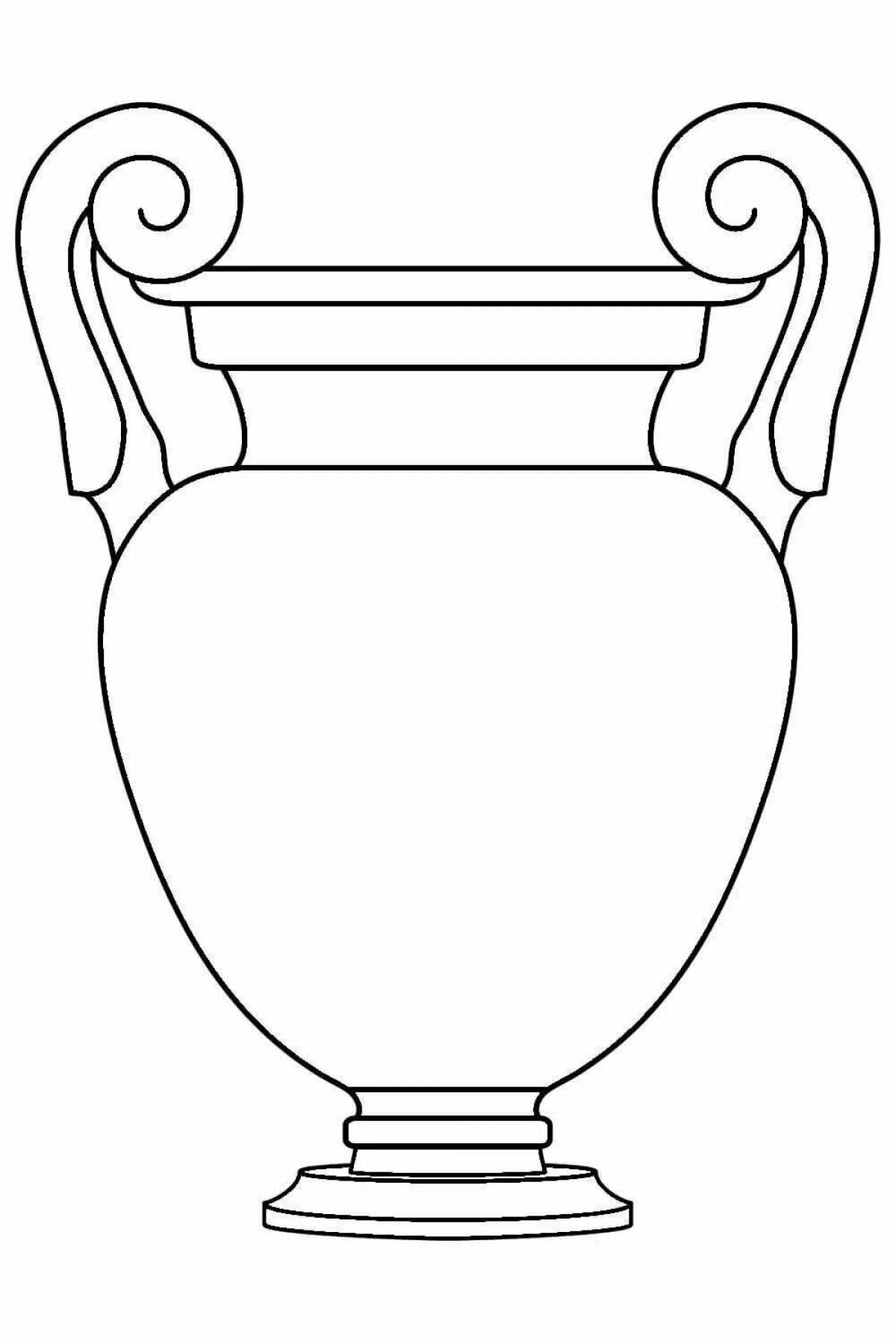 Изящная греческая ваза-раскраска