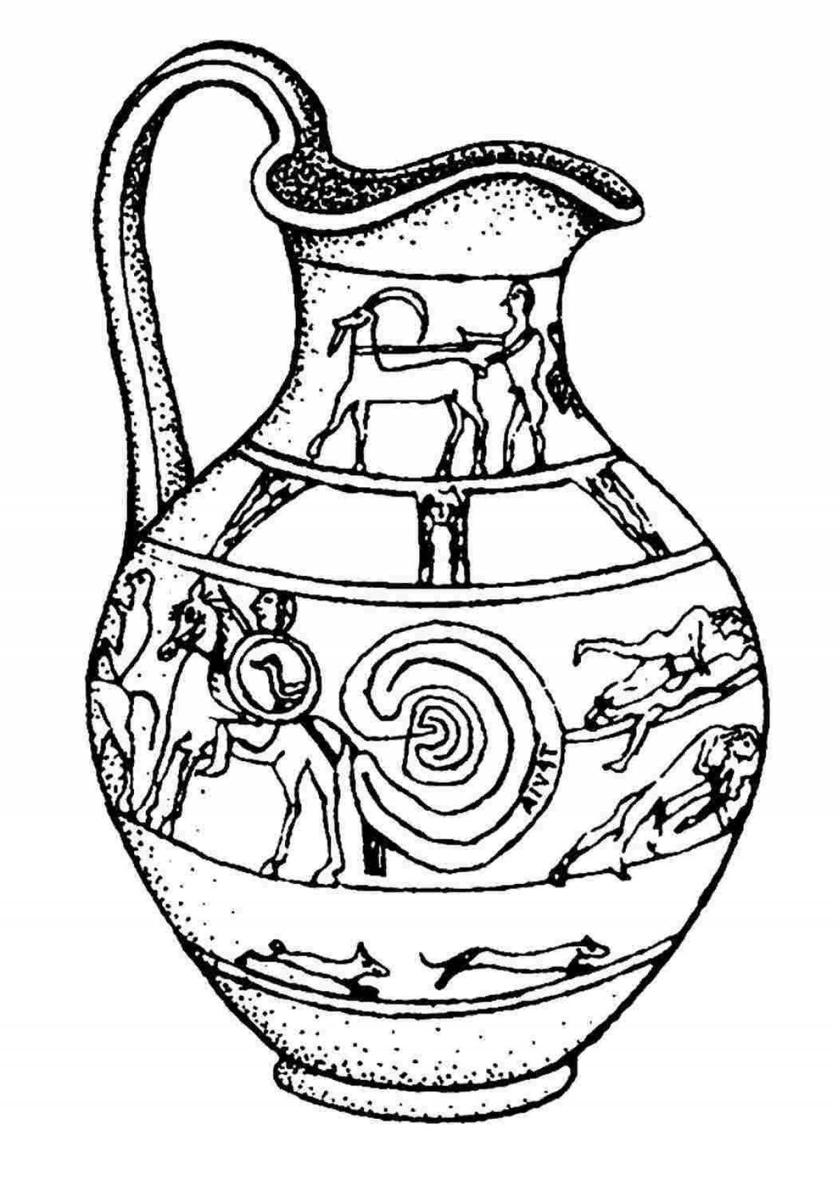 Раскраска изящная греческая ваза