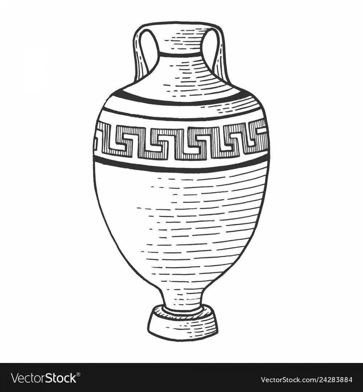 Coloring page charming greek vase
