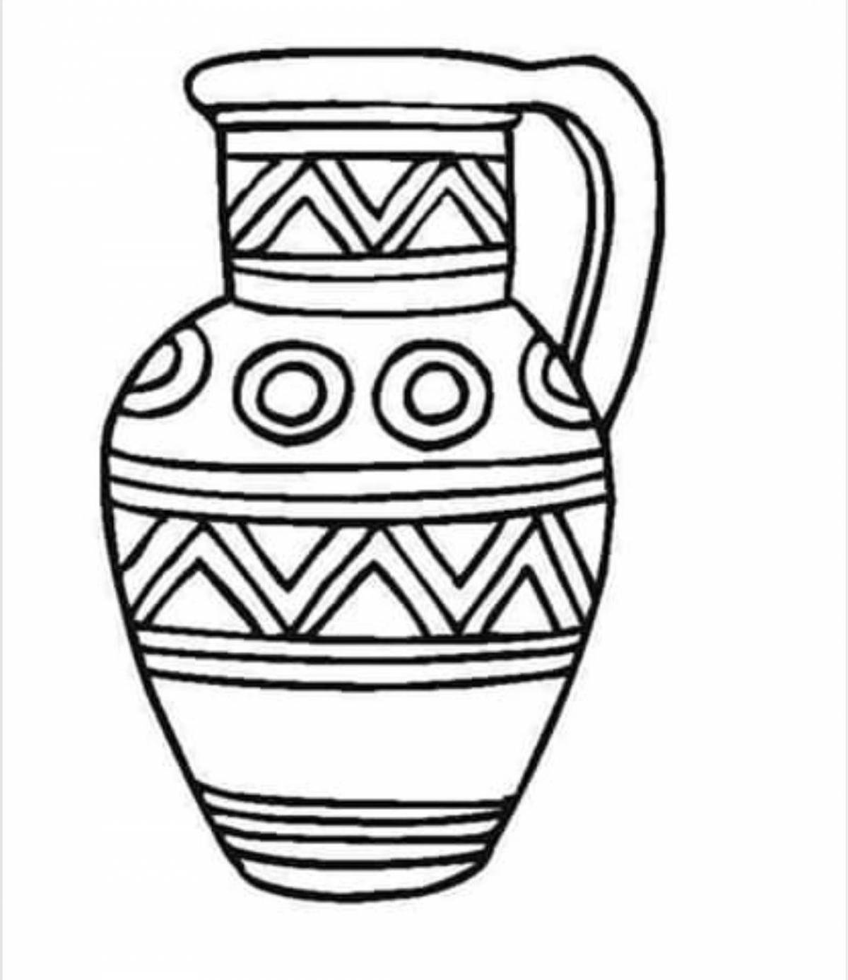 Раскраска сияющая греческая ваза