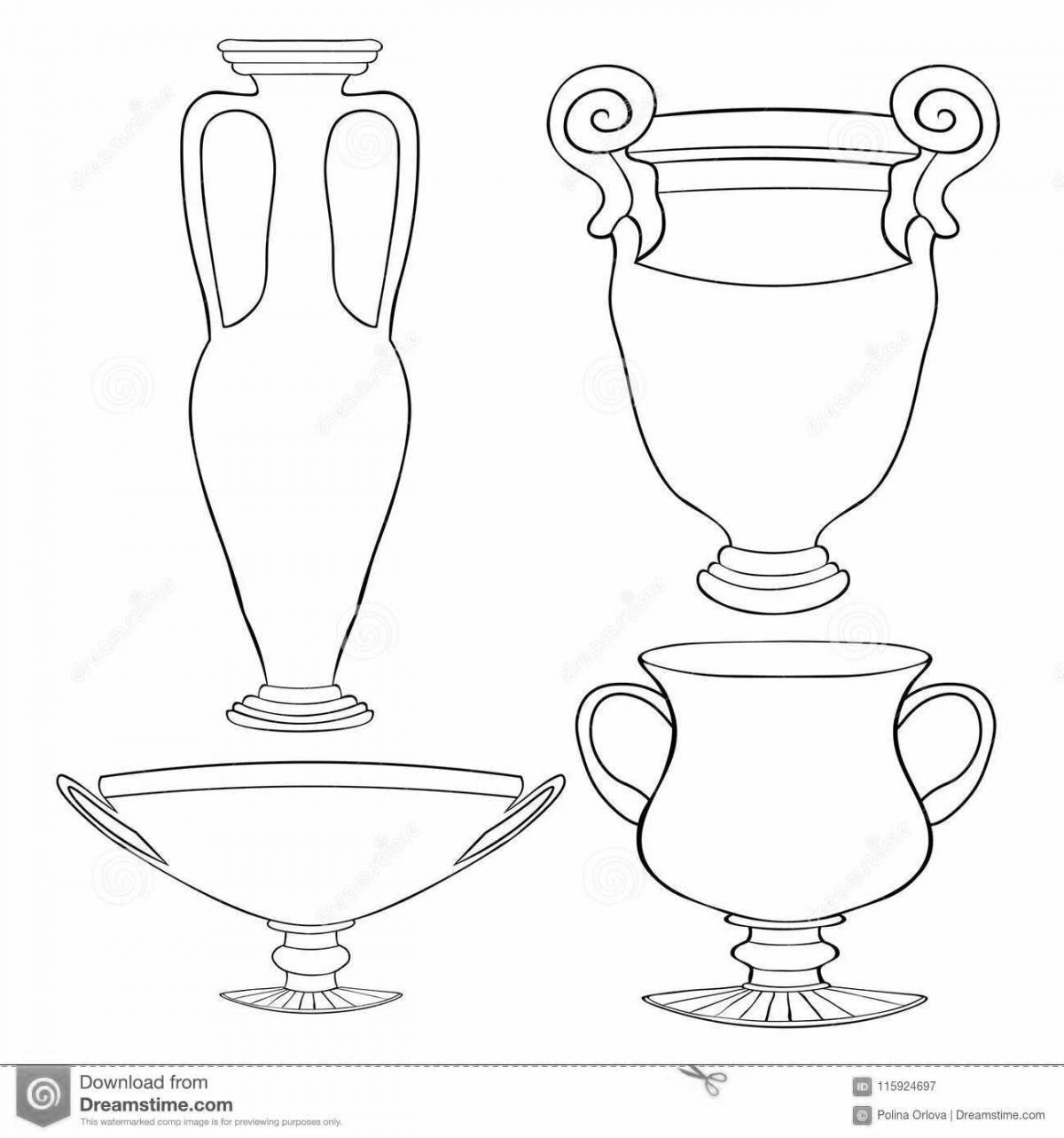 Coloring page dazzling Greek vase