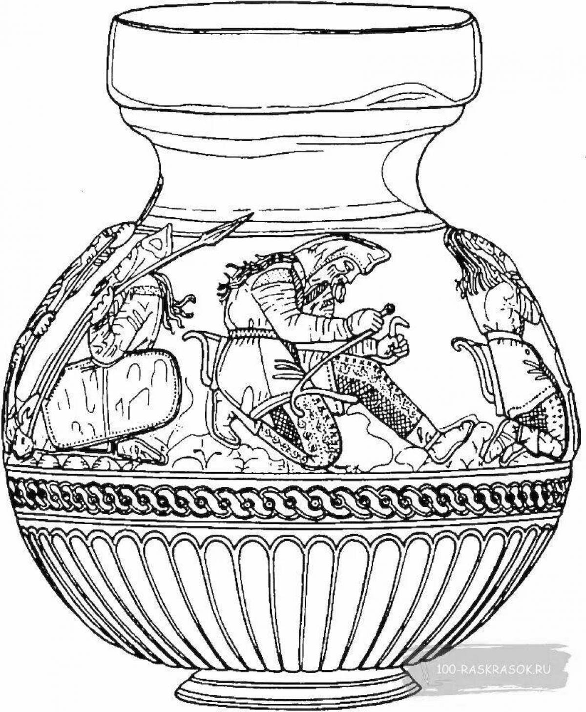 Impressive Greek vase coloring page