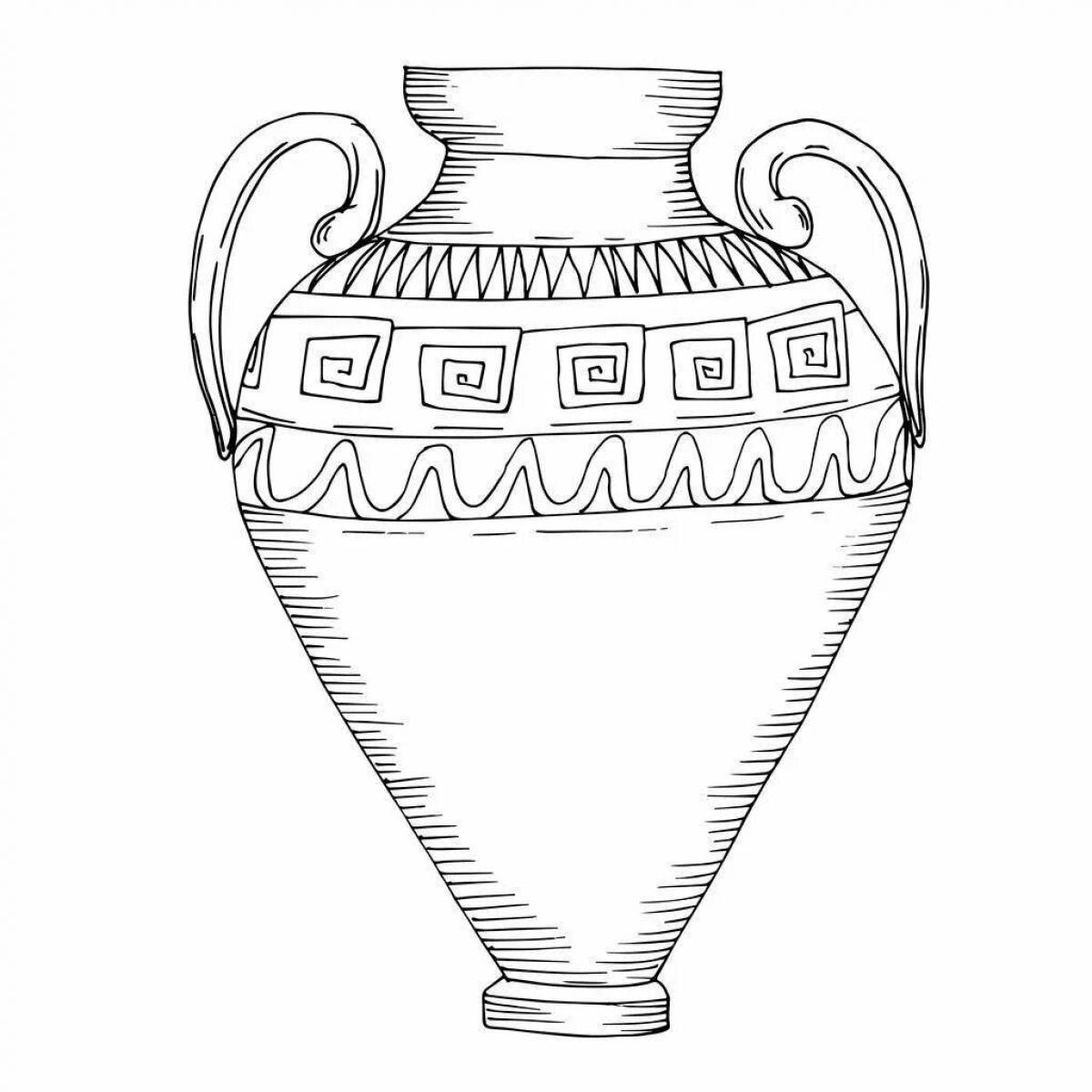 Coloring page spectacular Greek vase