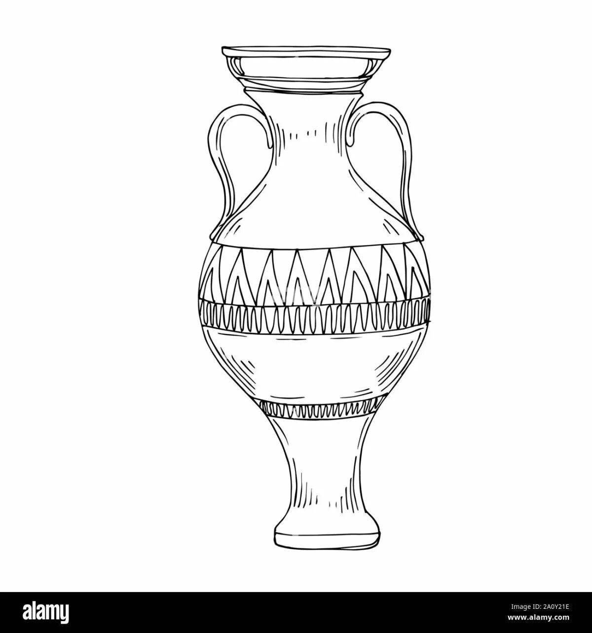 Coloring page dramatic Greek vase