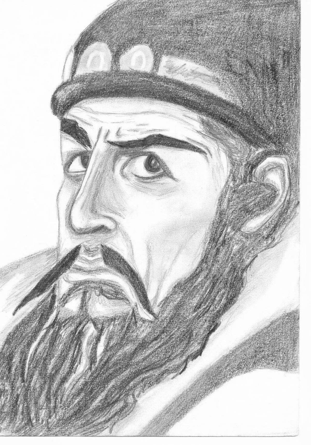 Coloring page lush Ivan the Terrible