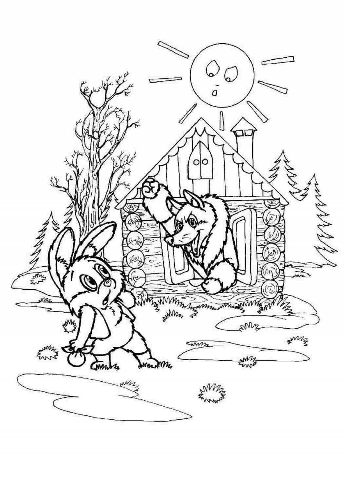 Coloring page gorgeous rabbit hut