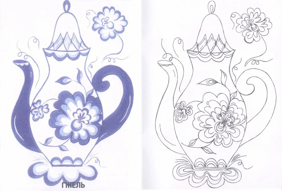 Роспись чайника рисунок (49 фото)