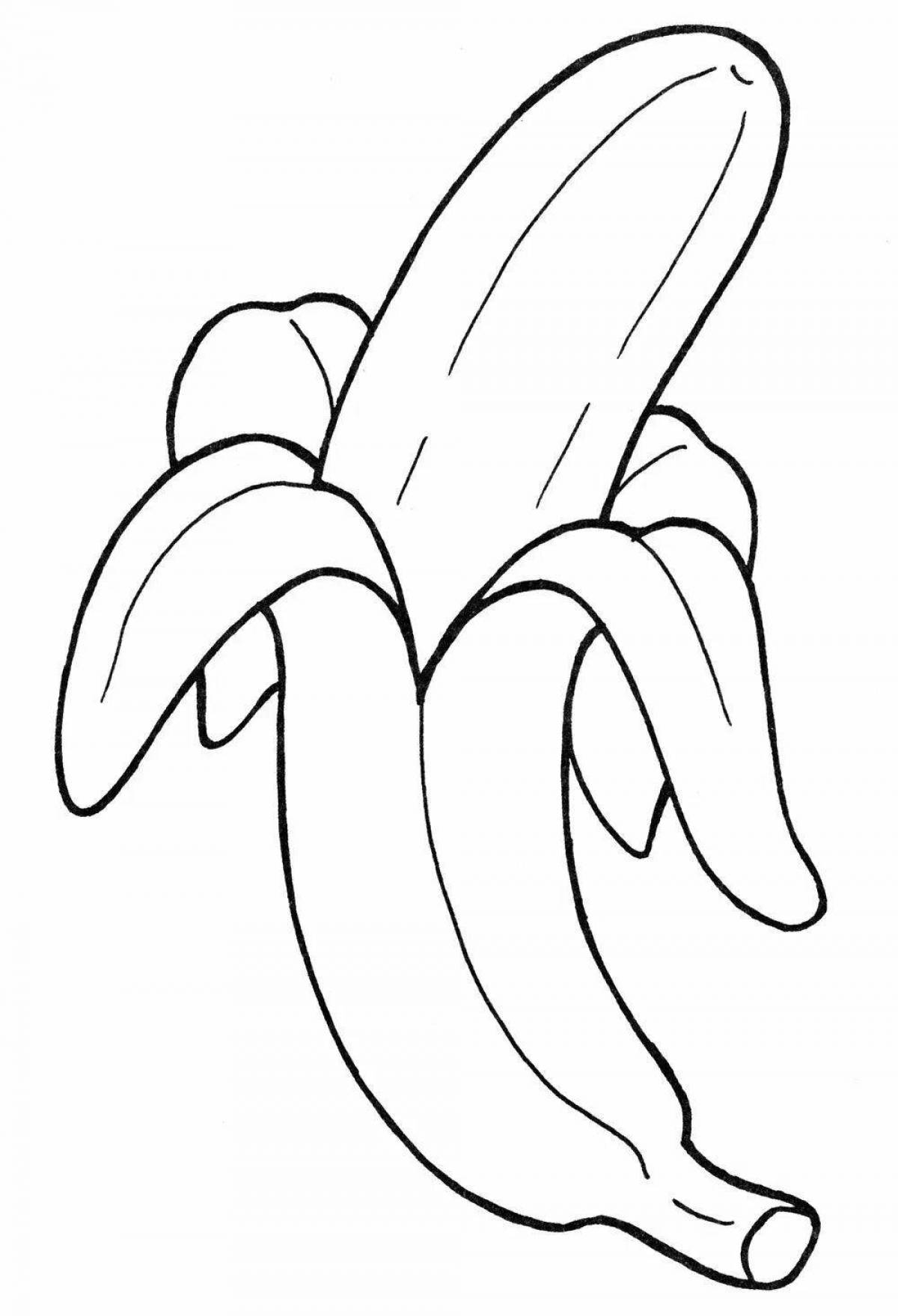 Раскраска банан для детей скачать и распечатать.