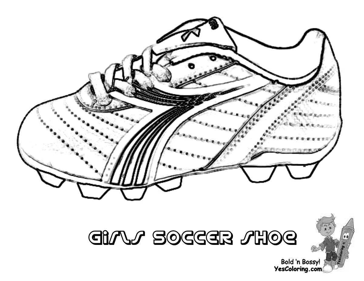 Colourful football boots coloring page