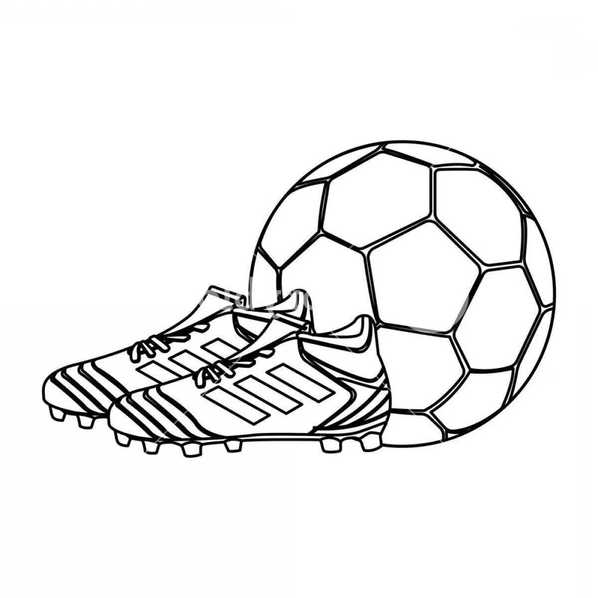 Coloring page with striking football boots