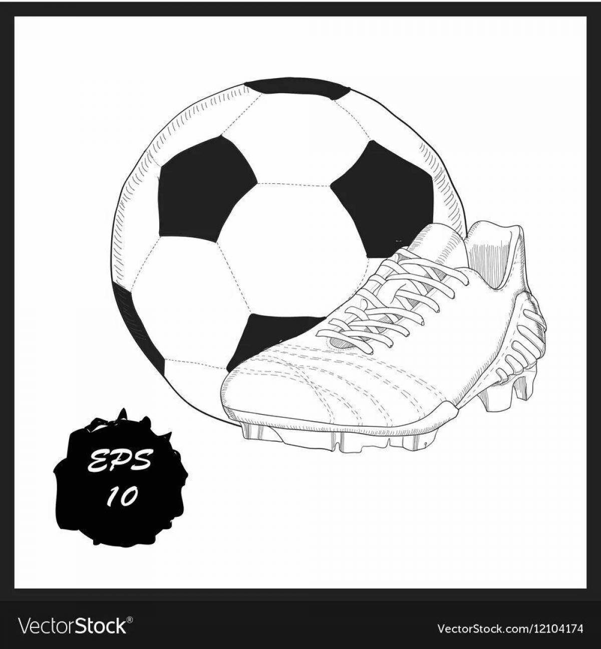 Coloring book shining football boots