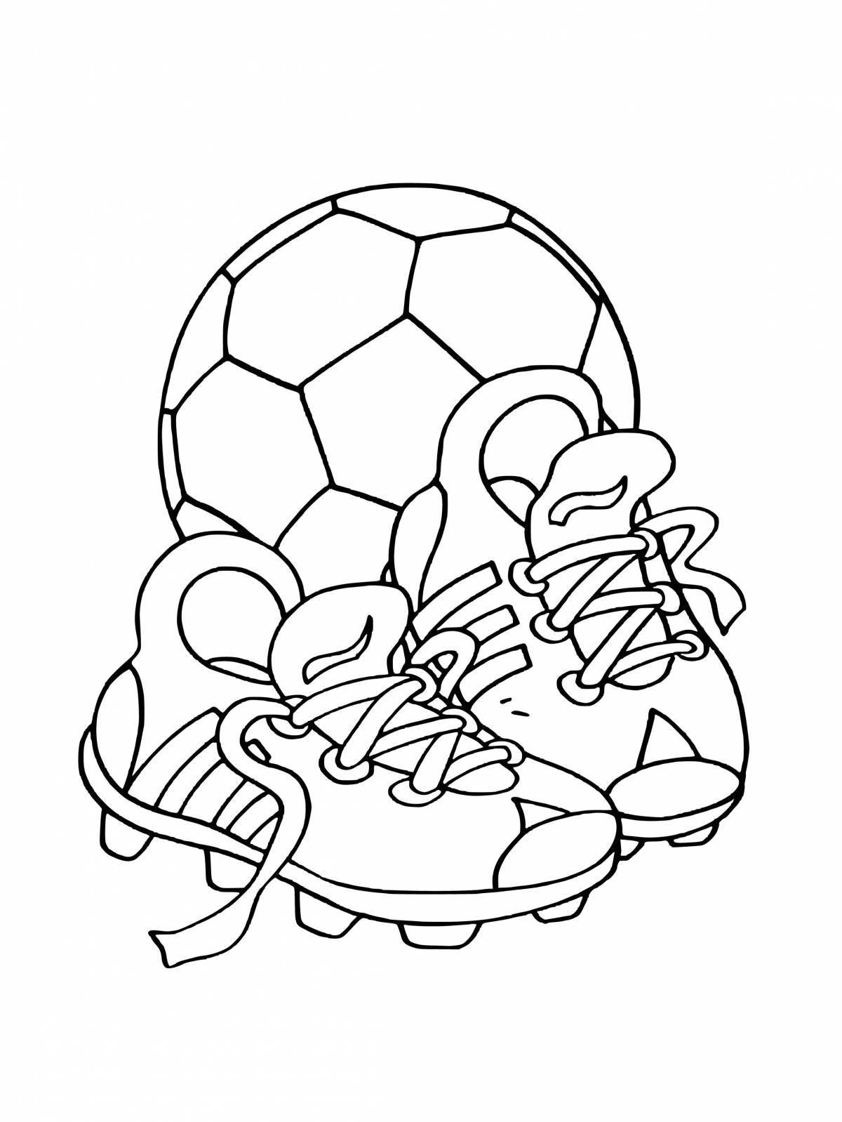 Coloring page funny football boots