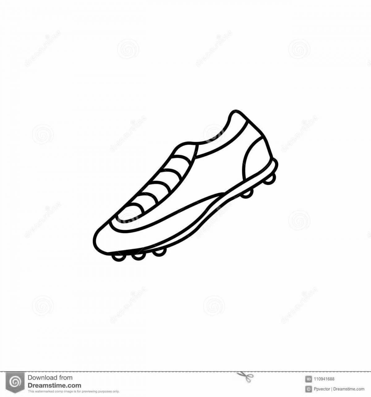 Coloring book animated football boots