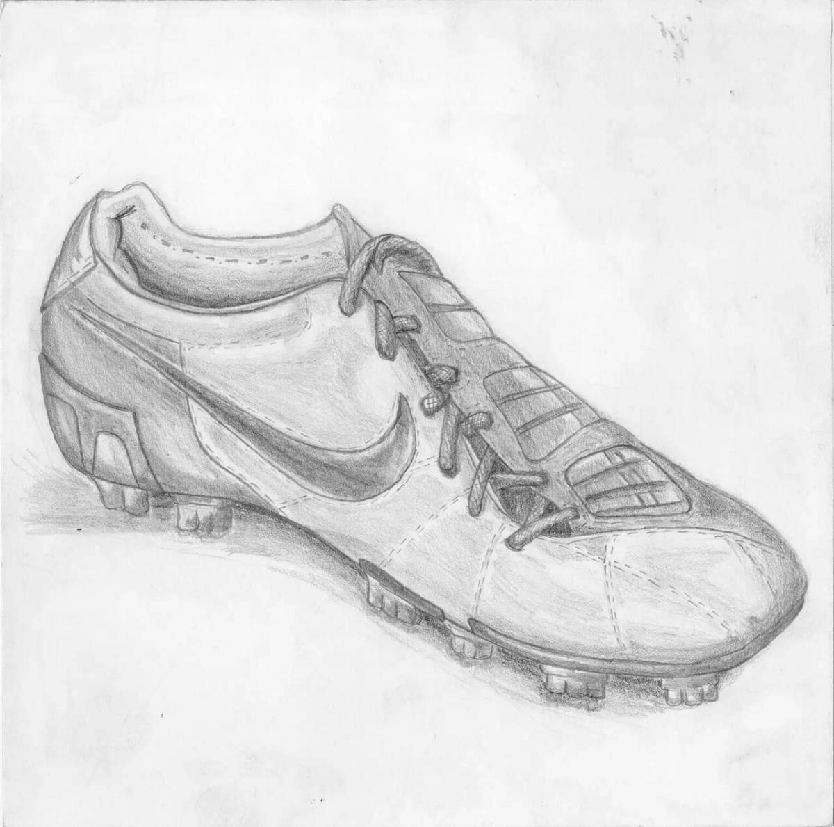 Intricate football boots coloring page