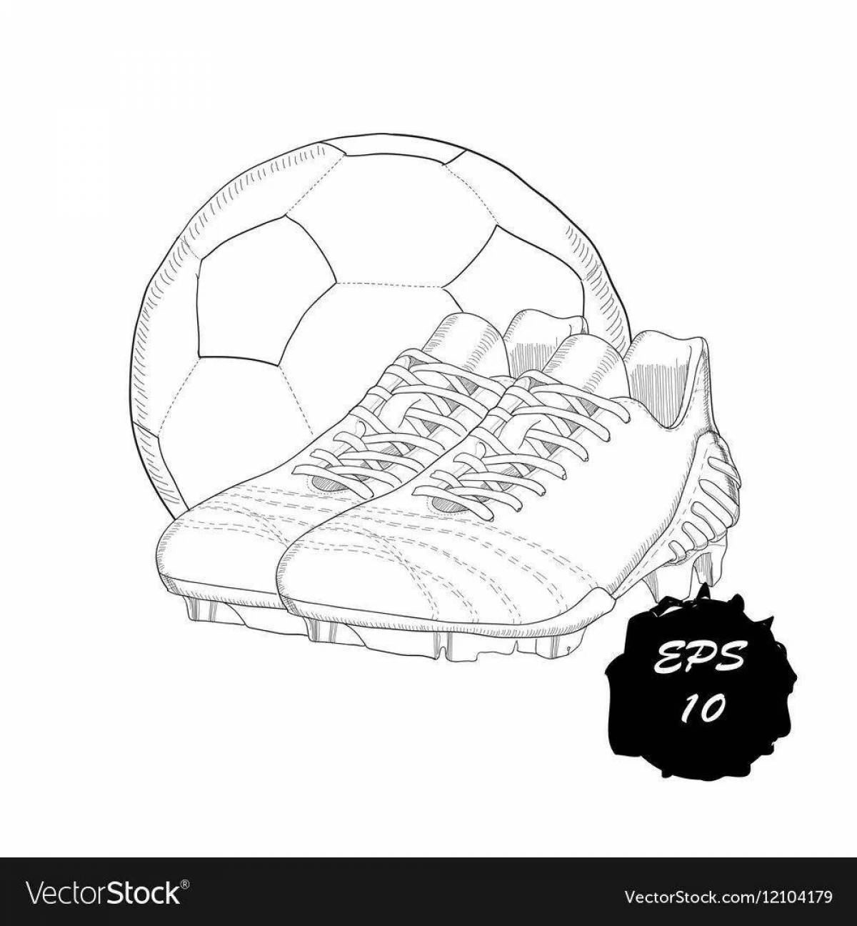 Coloring page of intricate football boots