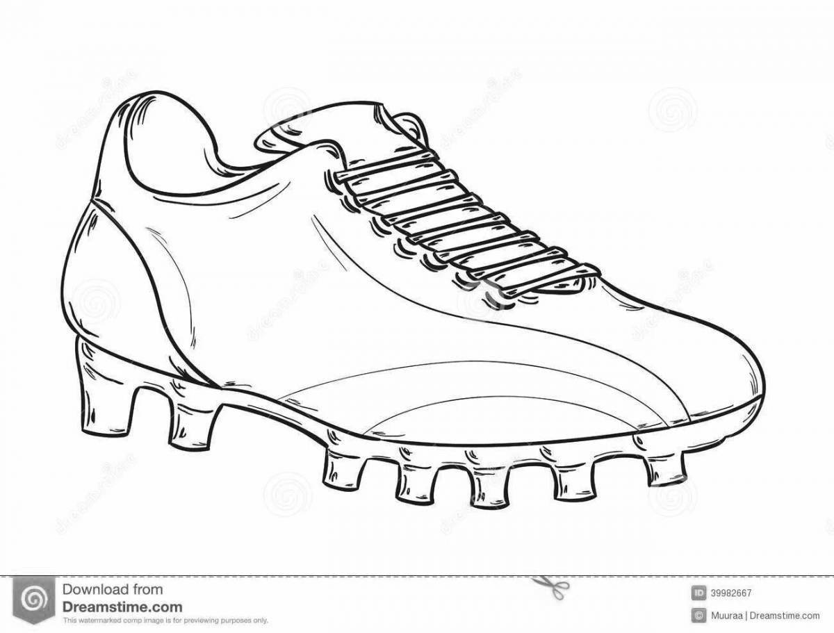 Decorated football boots coloring page