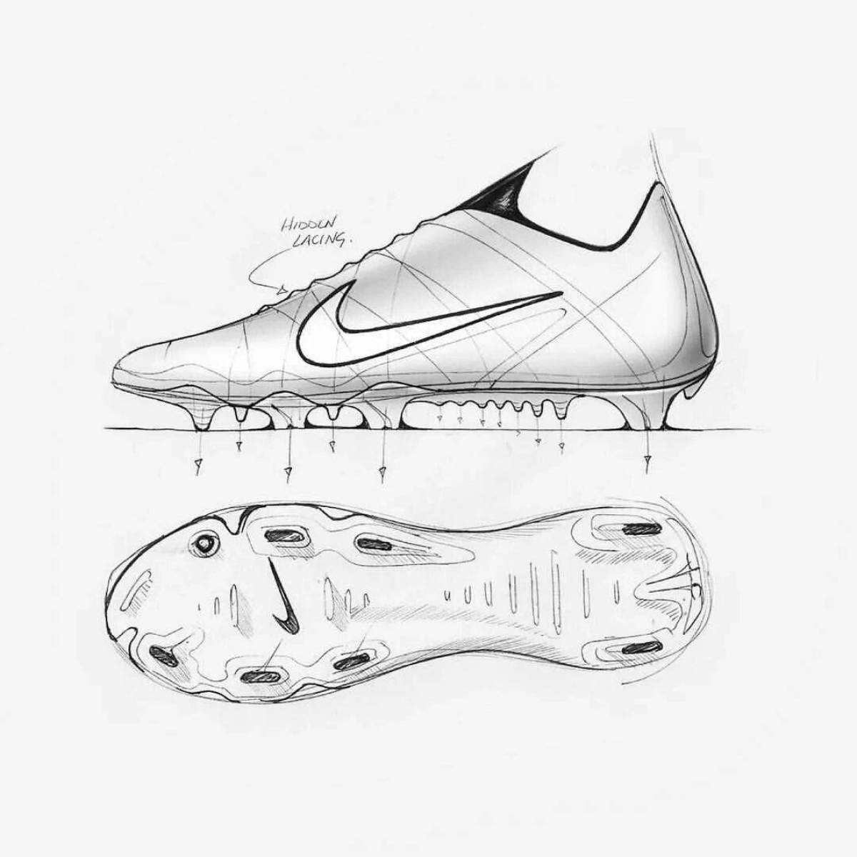 Coloring page stylish football boots