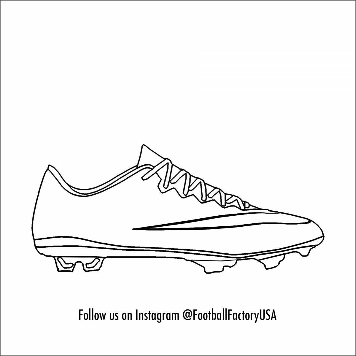 Adorable football boots coloring page
