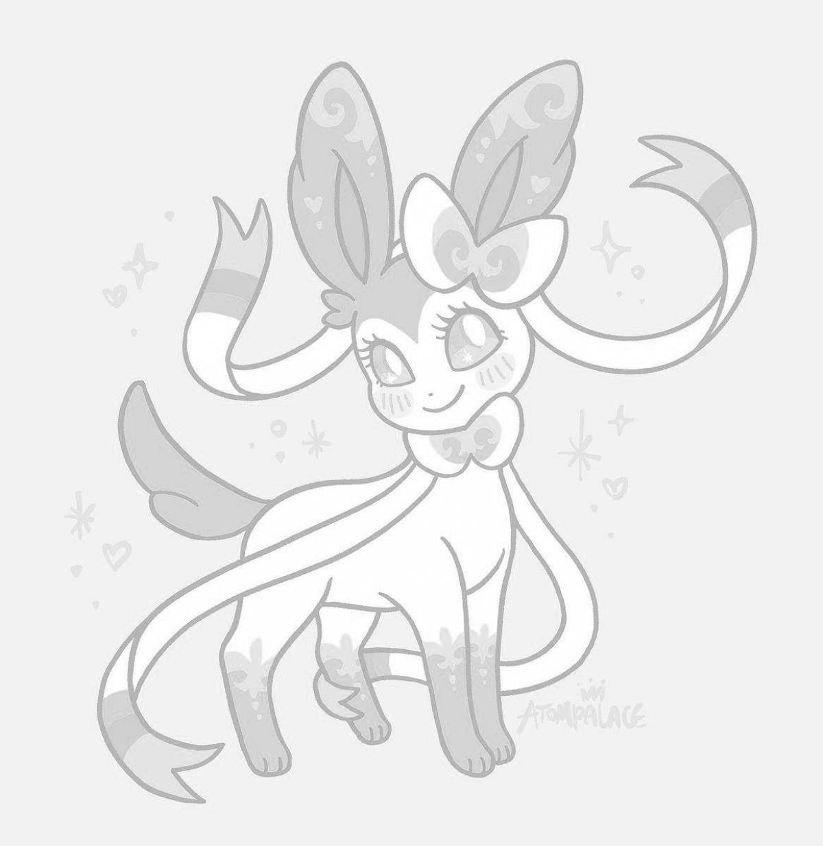 Delightful coloring pokemon sylveon