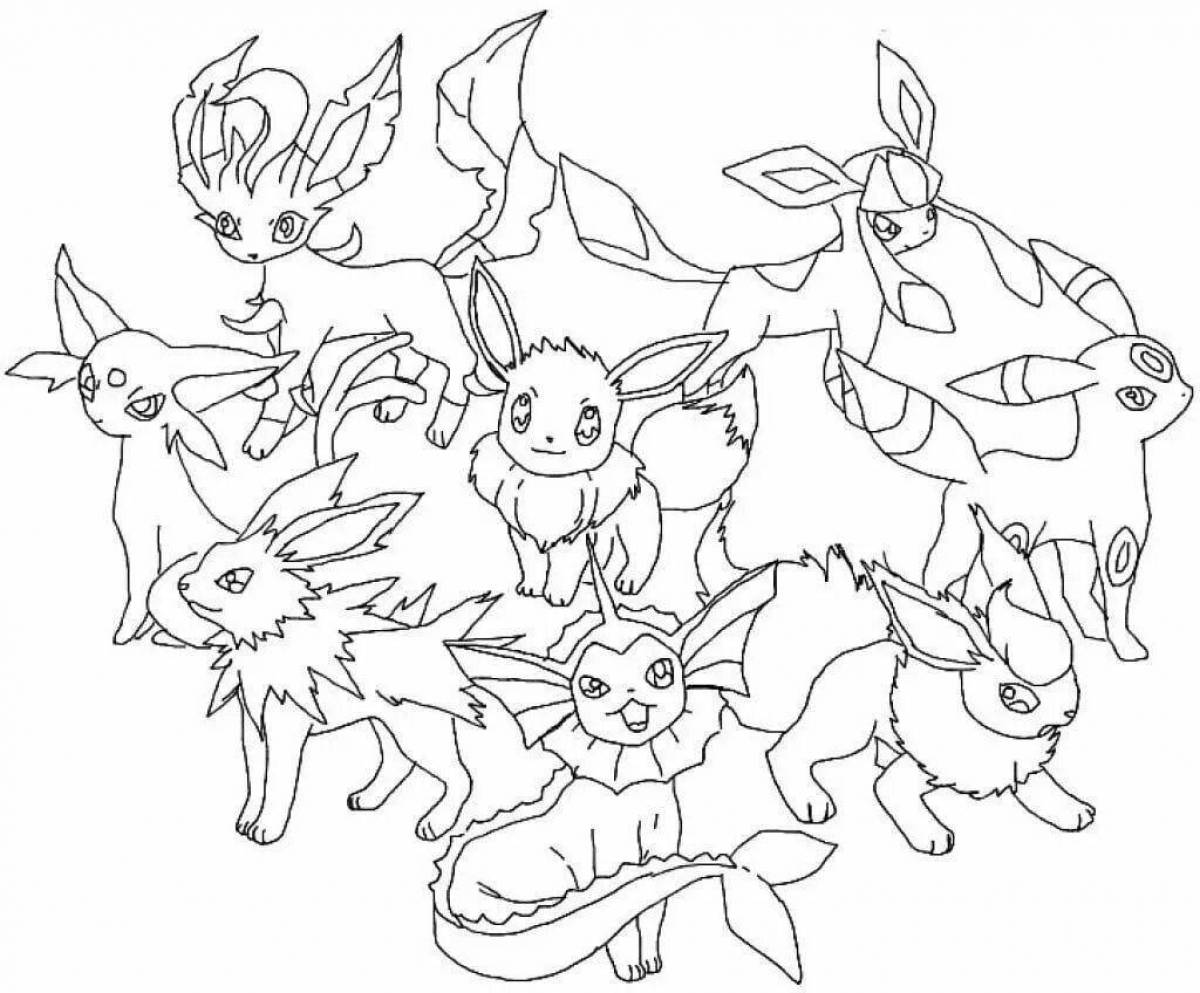 Silveon pokemon coloring page