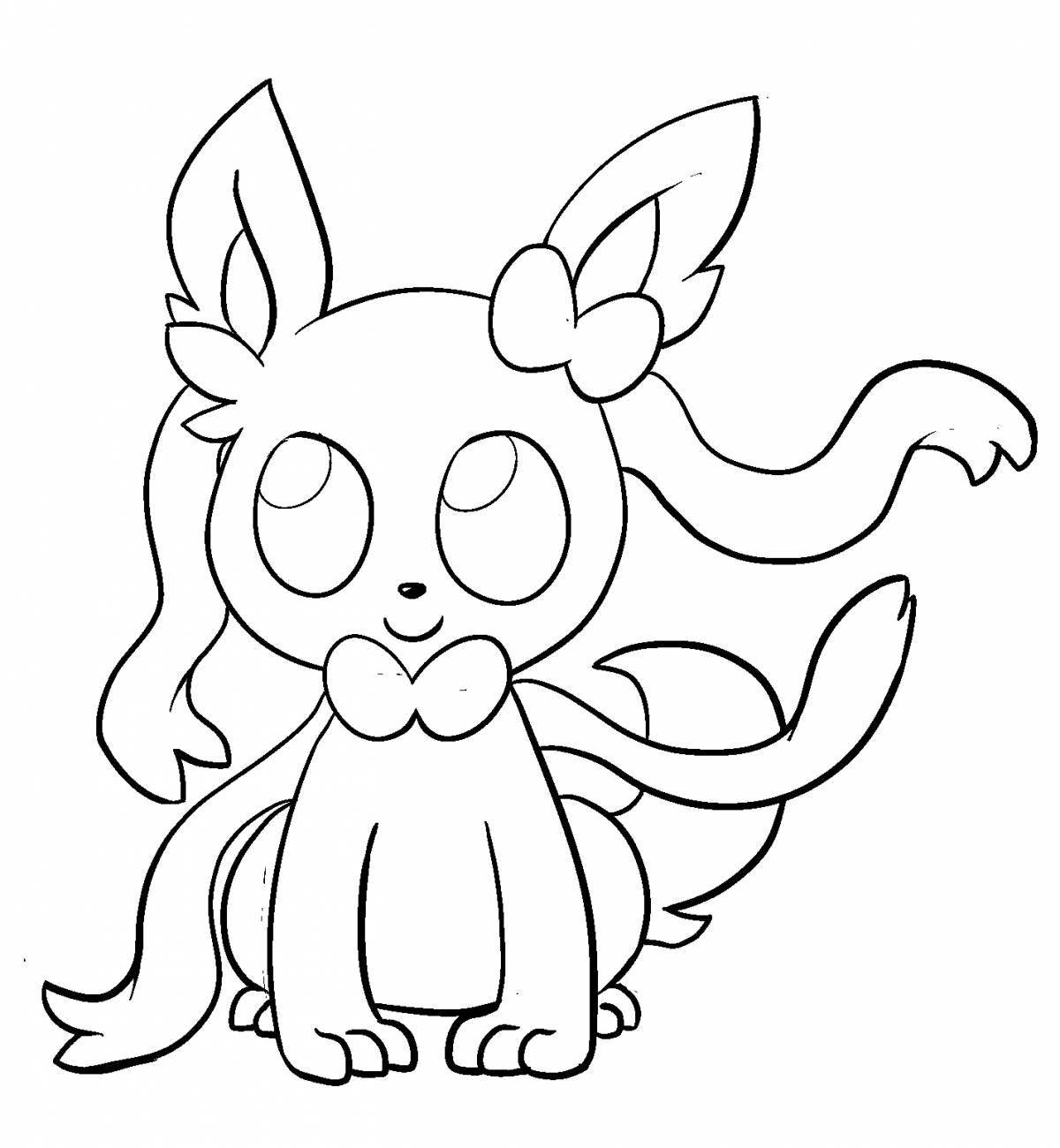 Photo Playful pokemon sylveon coloring book