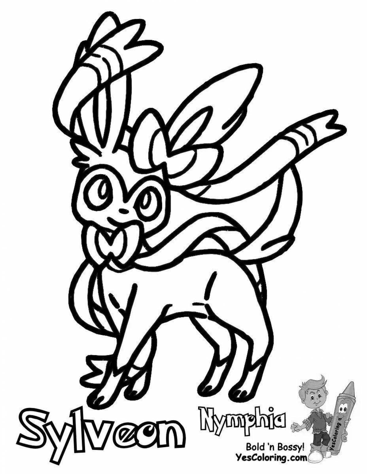 Photo Sylveon pokemon fancy coloring book