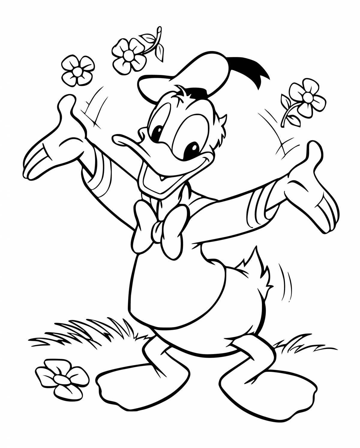 Colorful cartoon character coloring page