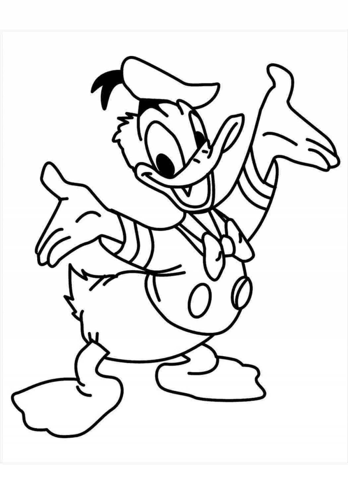 Coloring page with a playful cartoon character