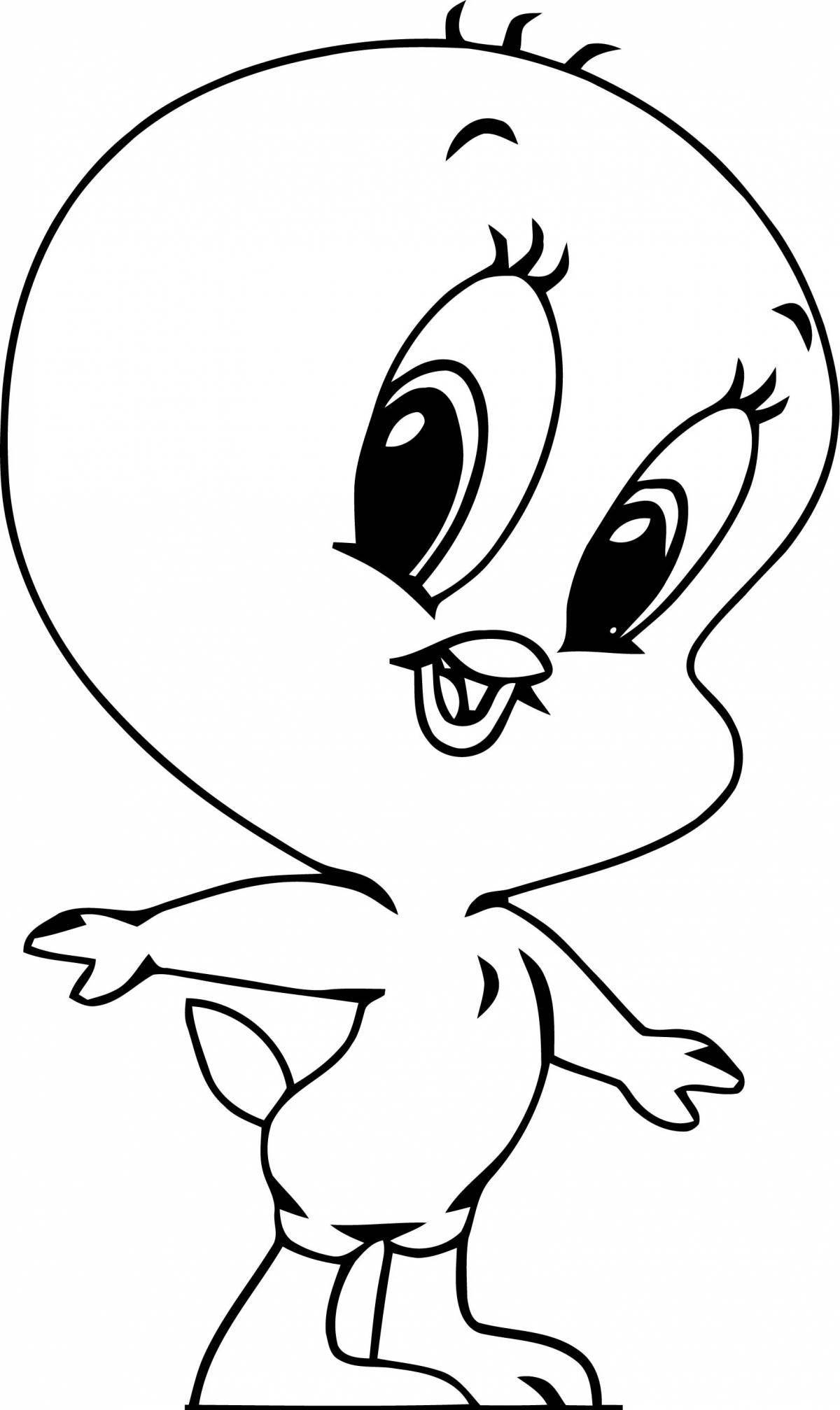 Adorable cartoon character coloring page
