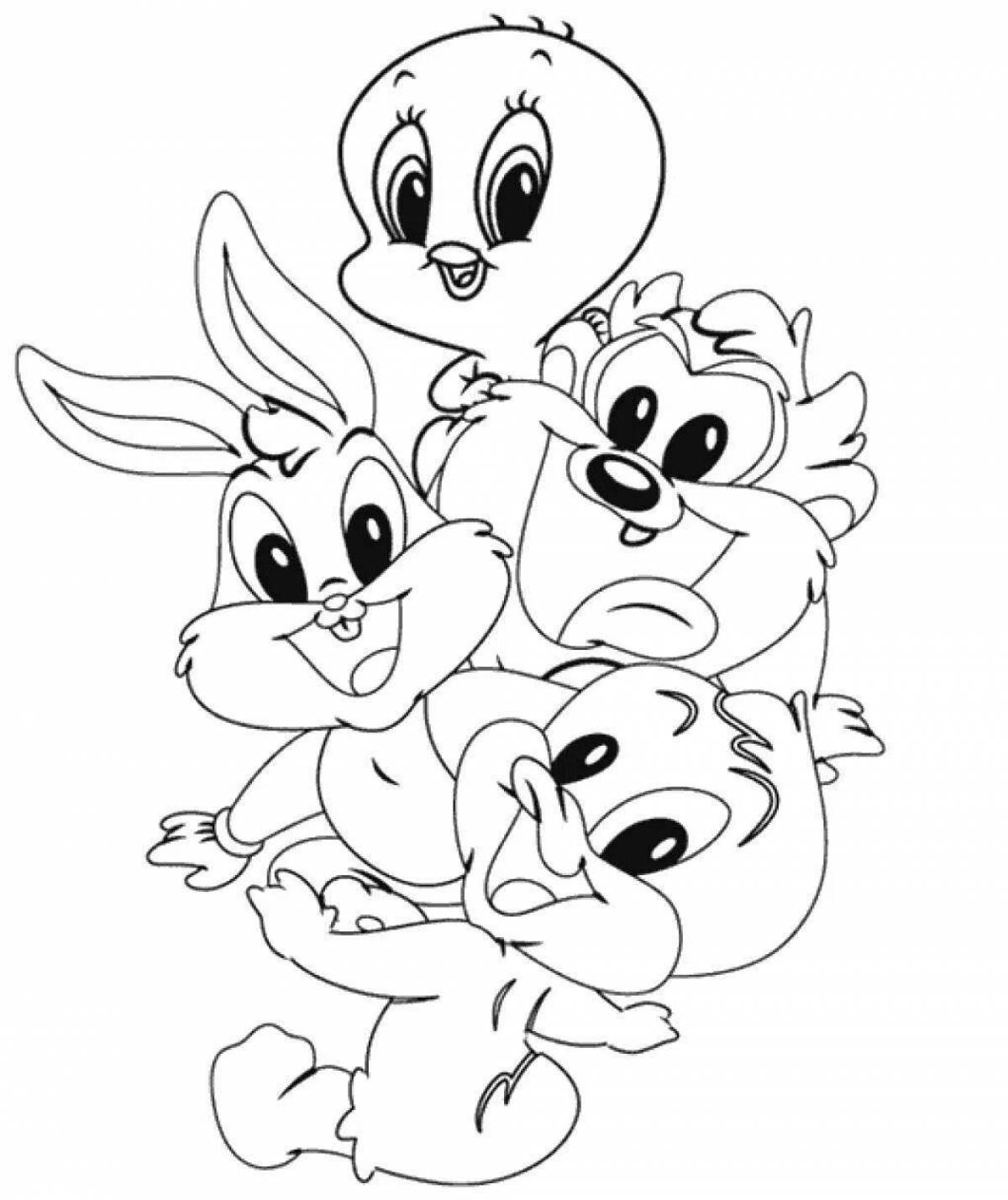 Adorable cartoon character coloring page