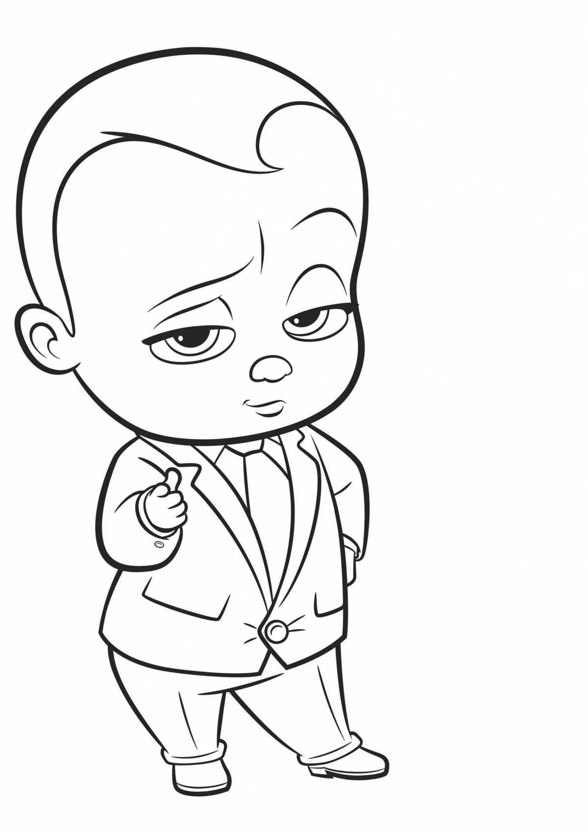 Color explosion cartoon character coloring page