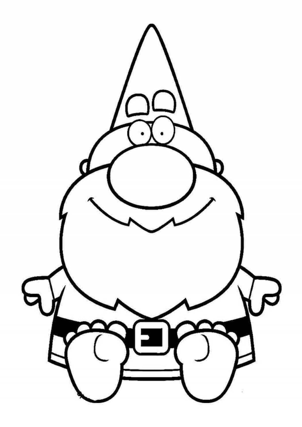 Раскраска Новогодняя раскраска праздничный гном