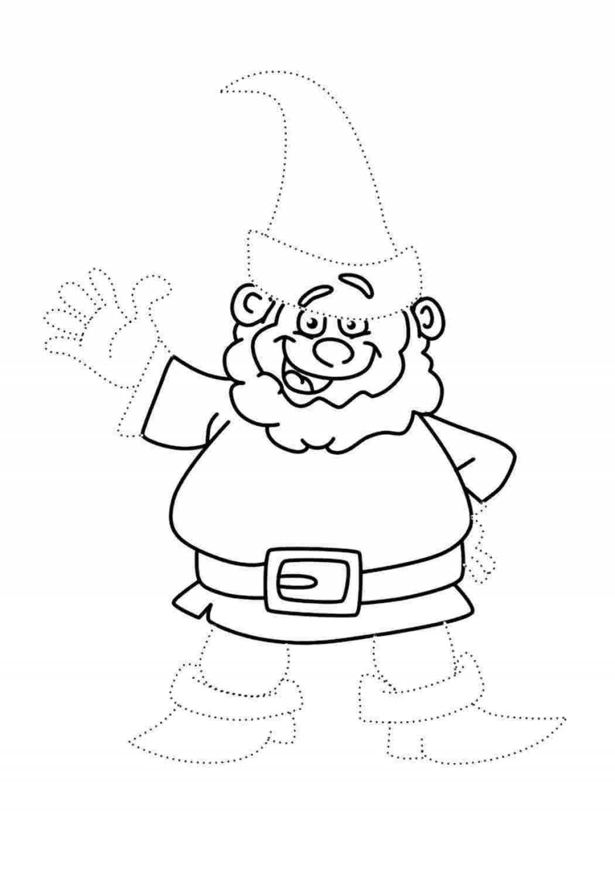 Christmas coloring book joyful gnome