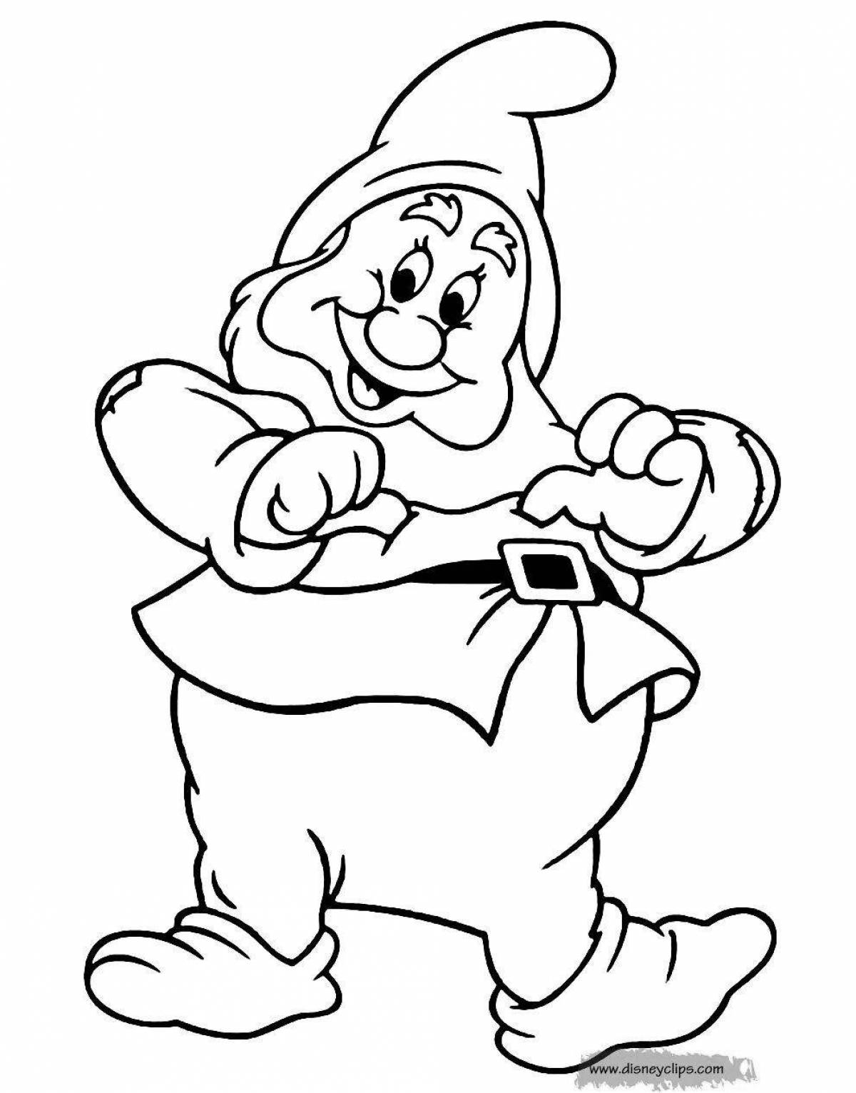 Glitter Christmas Gnome Coloring Pages