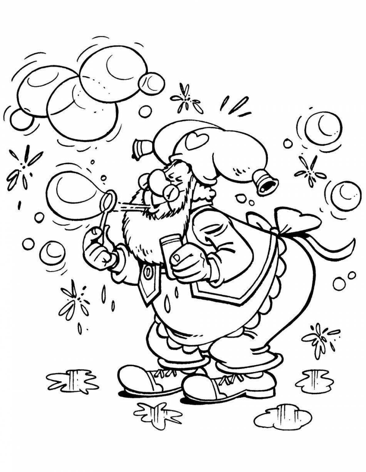 Colored Christmas gnome coloring book