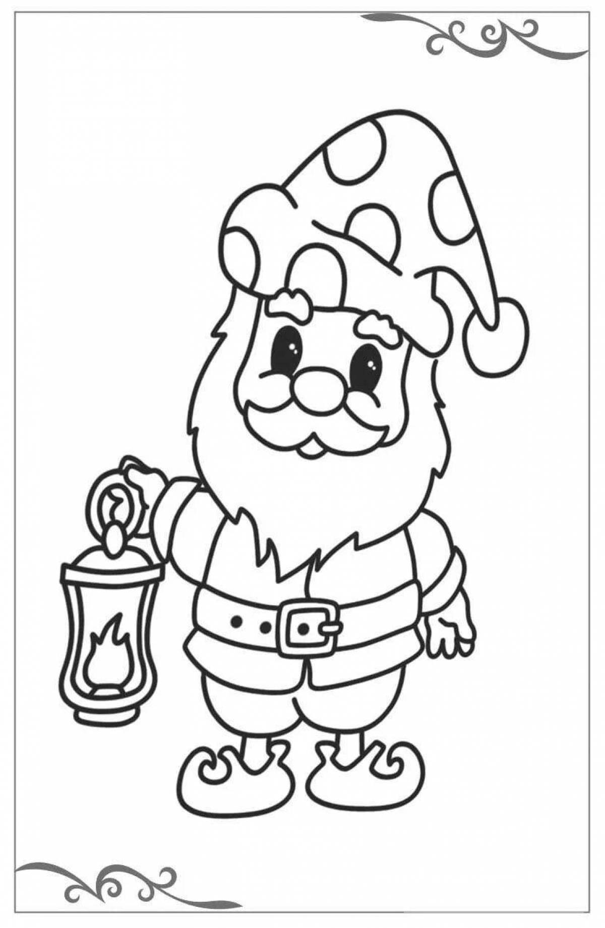 Новогодняя раскраска glitzy gnome