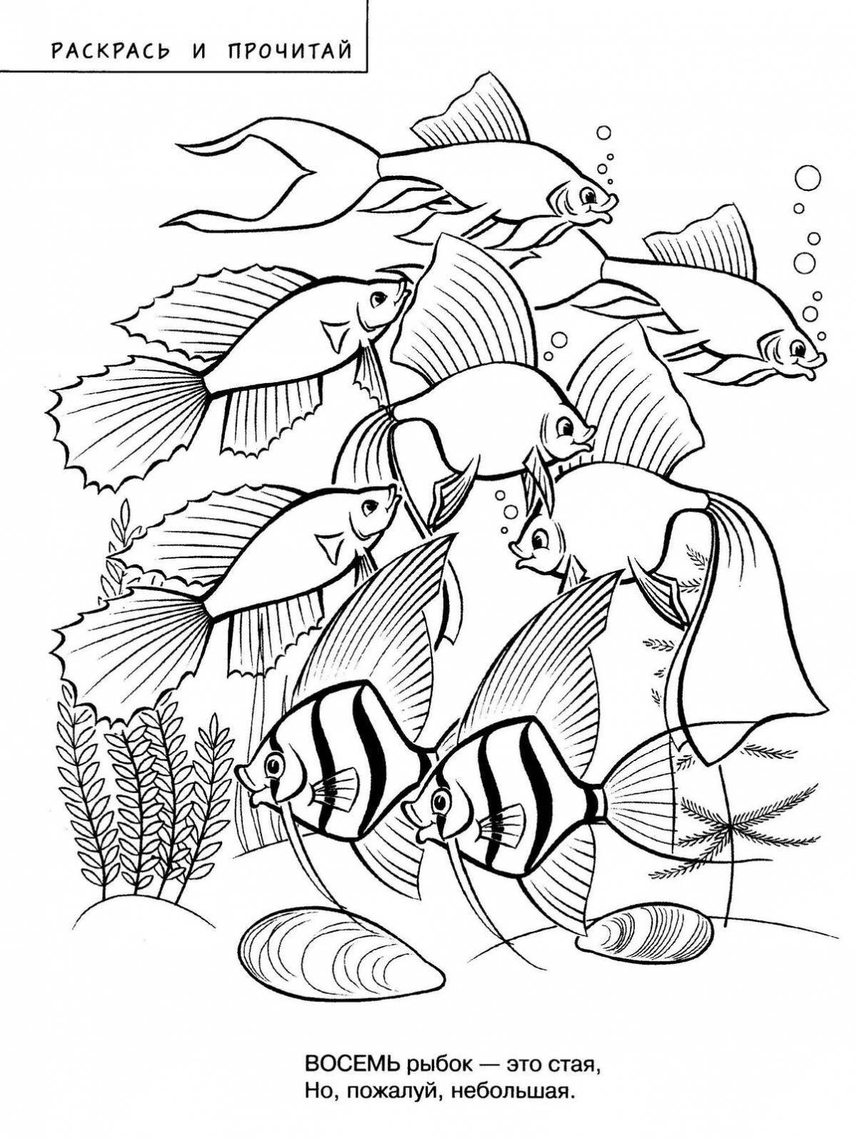 A fun aquarium fish coloring book for kids