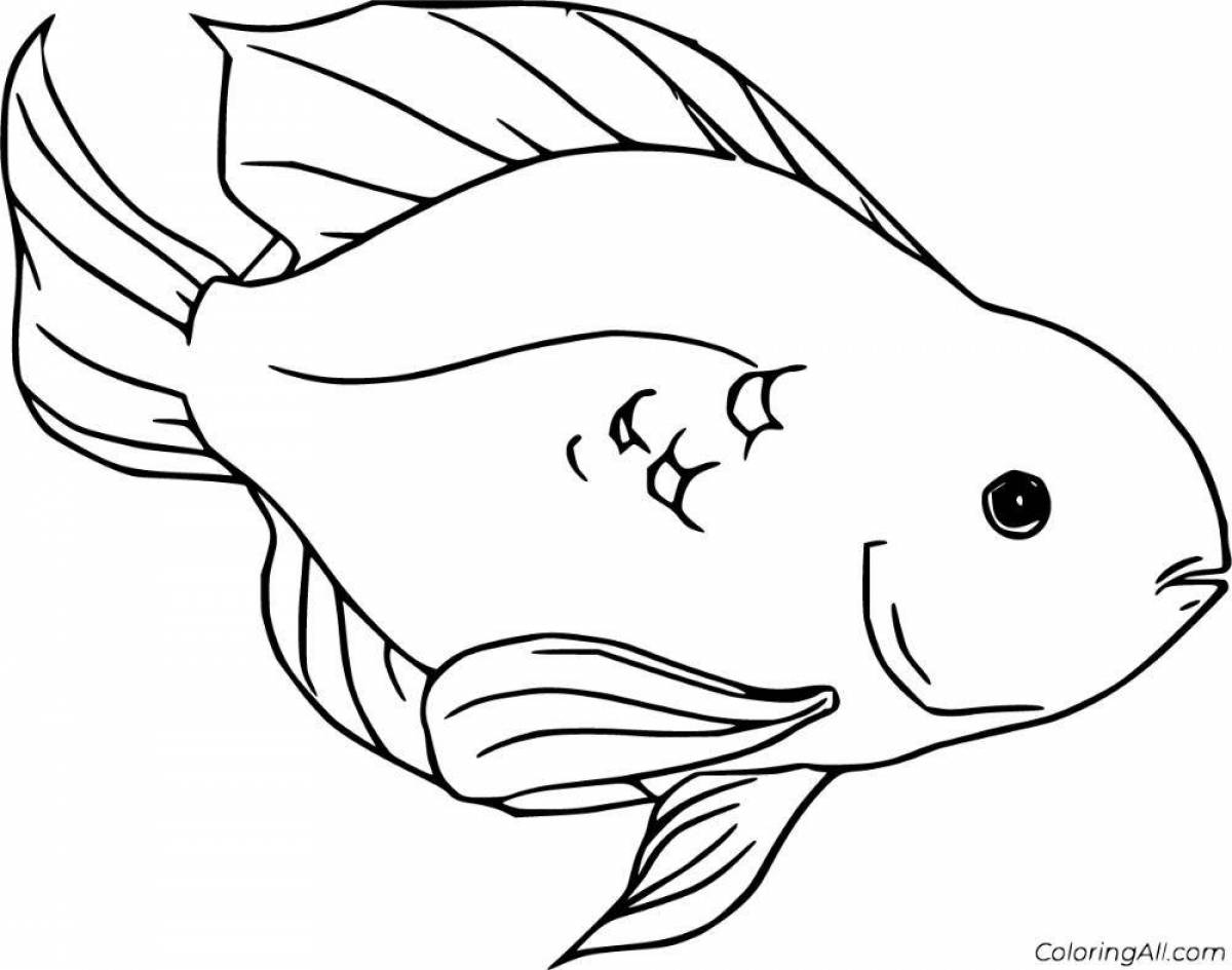 Great aquarium fish coloring book for kids