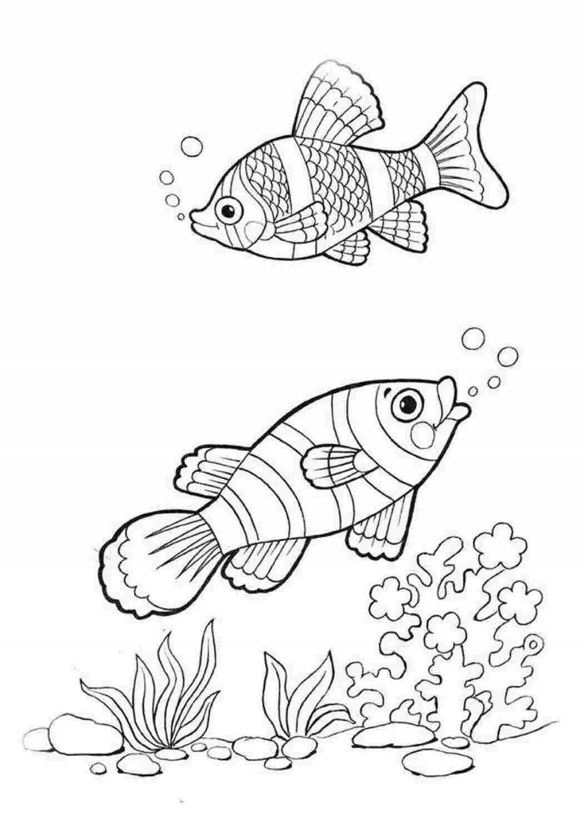 Удивительные аквариумные рыбки-раскраски для детей