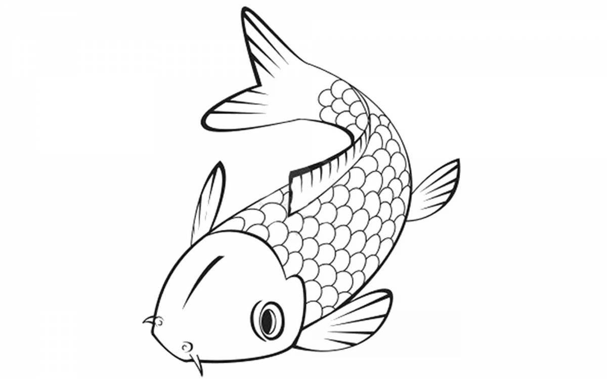 Glitter aquarium fish coloring book for kids